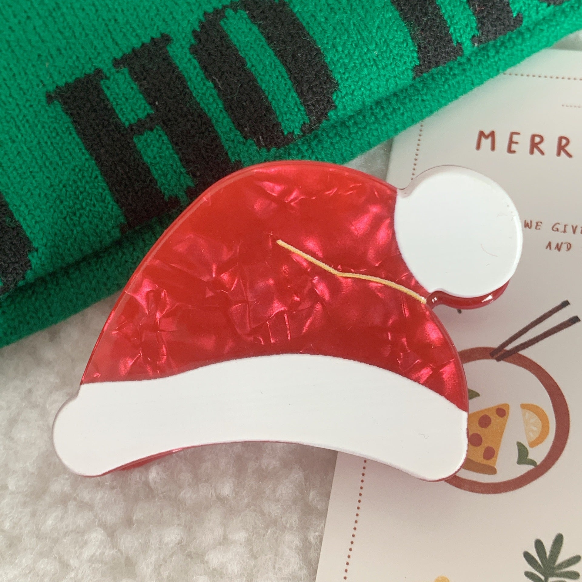 Wholesale Christmas Hat Acetate Hairpins